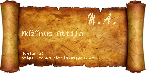 Mónus Attila névjegykártya
