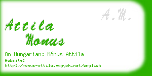 attila monus business card