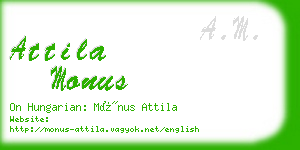 attila monus business card